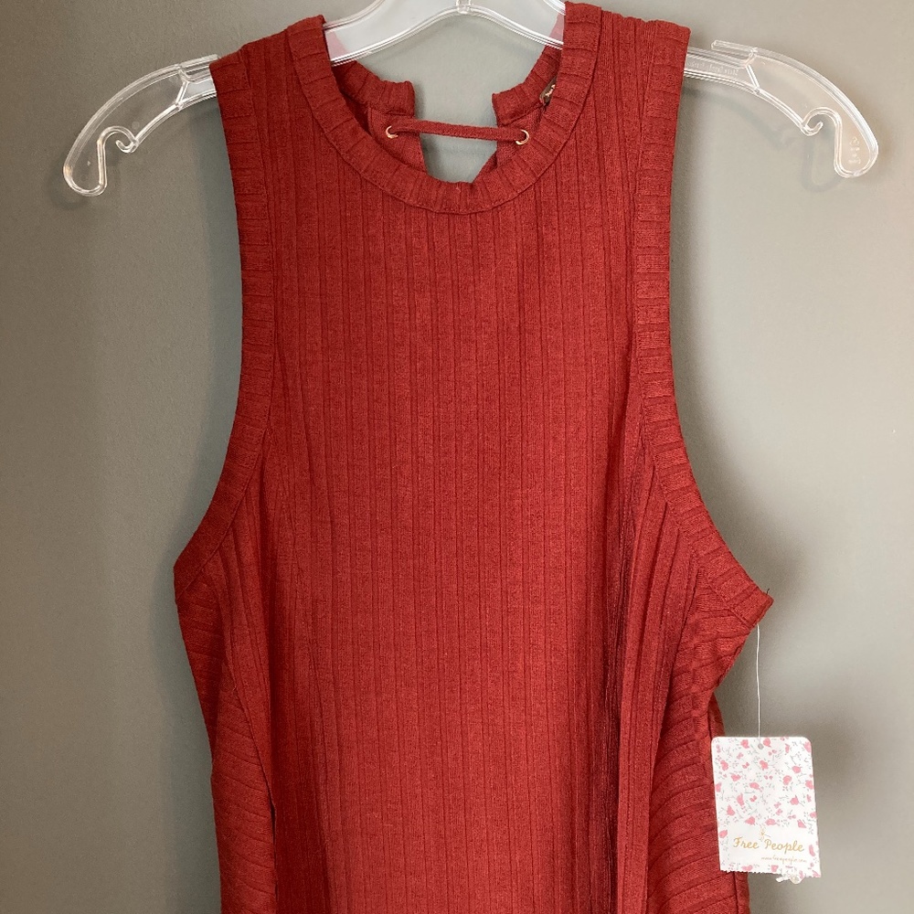 Free People Check It Out Cowboy Brown Tank Top